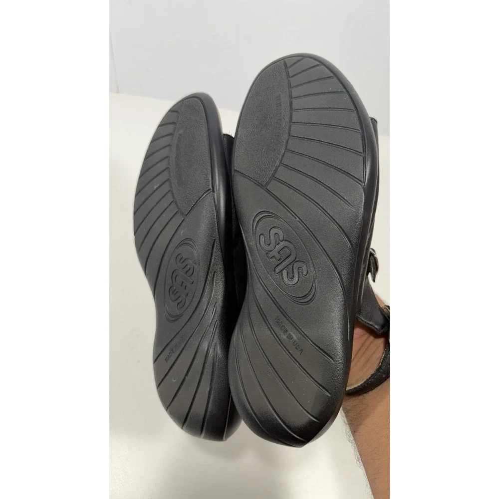 SAS Mystic womens Open Toe Casual Slingback Sandals size 9.5 Narrow Black